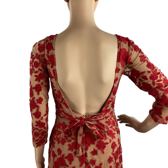 For Love & Lemons Temecula Bow Back Embroidered Mini Dress M - Picture 6 of 9
